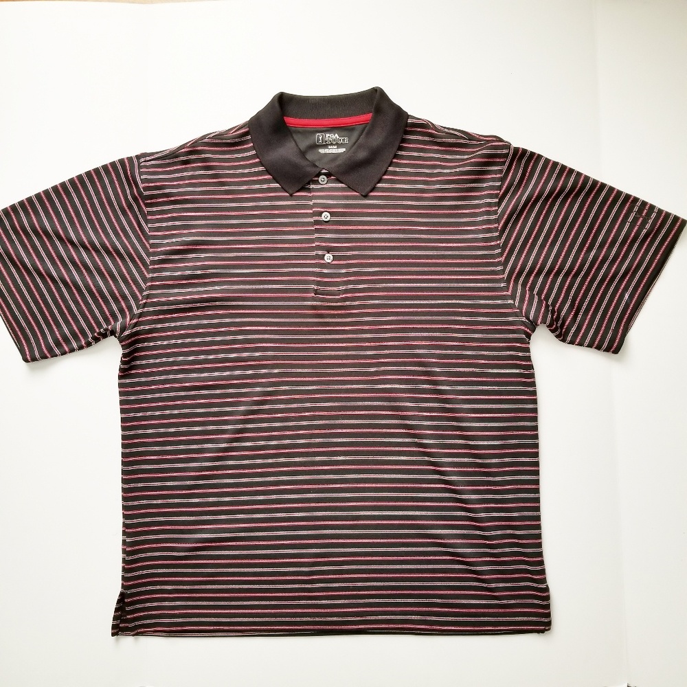 PGA Tour striped polo shirt